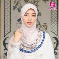 ราคา NUNUH ALLAMANDA ผ้าคลุมผมฮีญาบมุสลิมแบบสวมสำเร็จ ทรงฟองน้ำตาราง FN N (22041779621)