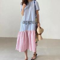 ราคา พร้อมส่ง AP022 bluela dress เดรสยาว สไตล์เกาหลี ผ้าลินิน สีฟ้า สีชมพู (20579092064)