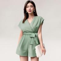 ราคา Closet Crush จั๊มสูทขาสั้น ผูกเอว ชุดไปทำงาน สีเขียว (21938518531)