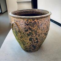 ราคา กระถางดินเผาทรงโอ่ง สีขาวเก่า ติดหู 2 หู ขนาด 30 x 29 cm (21102905692)