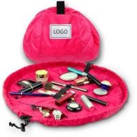 ราคา Portable Lazy Drawstring Make Up Bag Large Travel Cosmetic Bag Opens Flat Lay Makeup Bag Storage Organiser Pouch for Women Girl (21261717884)