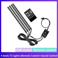 ราคา เสียงไฟส่องเท้า ไฟสีสันภายในรถ มีรีโมทพร้อมเปลี่ยนสี USB เปลี่ยนสี RGB สําหรับตกแต่งภายในรถยนต์ แสงไฟเปลี่ยนตามเสียงเพลง (21805545452)