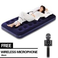 ราคา แถม ไมโครโฟนคาราโอเกะบลูทู ธ ที่นอนเป่าลม 3 5 ฟุต 73x191x22 ซม Blue Inflatable Single Air Bed Mat (4351218743)