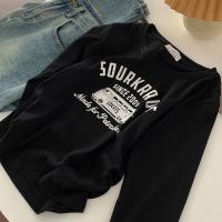 ราคา เสื้อยืดแขนยาวสั้นเก๋ๆสไตล์อเมริกันวินเทจสำหรับผู้หญิงเสื้อยืดเข้ารูปพอดีแดนซ์ฮิปฮอปไม่เหมือนใคร (21622870787)