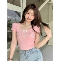 ราคา YIYI SHOP เสื้อผ้าแฟชั่นผู้หญิง เสื้อครอป ไหมพรม แขนสั้น คอเหลี่ยม รุ่น3591 (21957680107)