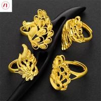 ราคา XTเครื่องประดับเกาหลี24Kนกยูงแหวนชุบทองปรับแหวนนกยูง (4217718015)