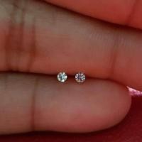 ราคา ต่างหูเงินแท้ 92 5 Sterling Silver เพชรสวิส CZ เคลือบทองคำขาวขนาด 1 mm (424731847)