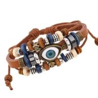 ราคา Evil Eye Bracelets for Men Women Vintage Leather Rope Cool Adjustable Layered Lot Bracelet Charm Turkey Jewelry (20360275198)