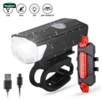 ราคา Mounchain USB ไฟจักรยานจักรยาน LED ชุดชาร์จไฟได้ไฟฉายไฟหน้าจักรยานเสือภูเขาด้านหน้าหลัง (21189919712)