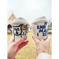 ราคา แก้วกาแฟกระดาษสำหรับใส่กาแฟร้อยลายแนวๆมี 2 แบบพร้อมฝาปิด แพคละ 8 ใบ (21768010814)
