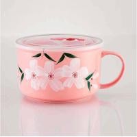 ราคา ถ้วยเซรามิค ชามเซรามิค พร้อมฝาปิด เข้าไมโครเวฟได้ (21994535645)