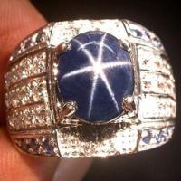 ราคา แหวนเงินแท้ 925 พลอยไพลินสตาร์ Blue Star Sapphire น้ำหนัก 3 26 กะรัต เนื้อเนียนขาสวยค่ะ (19756172618)