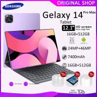 ราคา Sunsamg Galaxy Tablet 14 Pro Max 12 1 inch 16GB RAM 512GB ROM cheap tablet original 2023 PC Dual Sim tablet android 12 0 wifi 5G tablet Kids Learning Machine Dedicated Student Game Console mtk6797 chi
