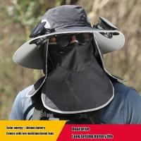 ราคา SENCHI丨หมวกขอบใหญ่ของผู้ชายชาร์จพลังงานแสงอาทิตย์แบตเตอรี่ลิเธียมอายุการใช้งานยาวนานหมวกติดพัดลมลมแรงกันแดด Topi Bucket แห้งเร็ว (21898918160)