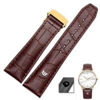 ราคา Hot seller TOP Genuine Leather watchband For MAURICE LACROIX watches strap black brown 20mm 22mm with folding buckle bracelet (14717123706)