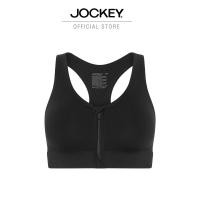 ราคา JOCKEY FOR HER สปอร์ตบราไร้โครง MID IMPACT รุ่น KH 3993 SEAMFREE ZIP SPORT BRA สีดำ (21338497123)