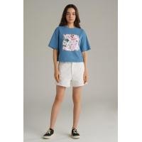 ราคา Mc jeans เสื้อยืดผู้หญิง ทรงครอปโอเวอร์ไซส์ คอกลม สีฟ้า MTSZB77 (21470883182)