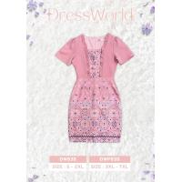 ราคา S 7XL งานป้าย Dress World ชุดเดรสสั้น ผ้าไทยระบายอก แต่งกระดุม รีบจับจองกันเลยนะคะ 838 (19738395864)