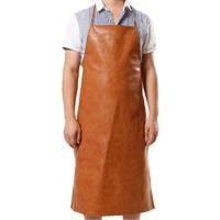 ราคา ผ้ากันเปื้อนหนังเทียม กันน้ำได้ 100 1 กระเป๋า แบบคล้องคอมัดด้านหลัง จากห้างหรู ผ้ากันเปื้อนหนังแบบหนา คละสีคละลาย (681422913)