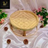 ราคา ขันโตกลายดาวล้อมเดือน งานฝีมือ Handmade ขันโตก ขันโตกใส่อาหาร โตกกระด้ง ขันโตกใส่อาหาร ชั้นวางไม้ไผ่ ไม้ไผ่แท้ 100 (21827052647)