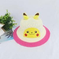 ราคา CAMPOUT Topi Bucket ผ้าถักบังแดดสำหรับเด็กหมวกขนสัตว์สไตล์อังกฤษสตรีลายการ์ตูนปิกาจูแต่งสีกันแดดทรงโดม (21602580296)