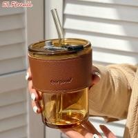 ราคา ELFtmall ถ้วย ถ้วยกาแฟ แก้ว แก้วน้ำ แก้ว แก้วกาแฟ แก้วหรู ถ้วยกาแฟ ถ้วยกาแฟ แก้วกาแฟ ถ้วยกาแฟร้อน เเก้วชงกาแฟ ถ้วยน้ำผลไม้ความจุขนาดใหญ่ ถ้วยนมกาแฟ แก้วกาแฟ สไตล์มินิมอล พร้อมหลอดแก้ว ฝาปิด ปลอกหนังกั