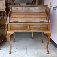 ราคา โต๊ะทำงานไม้สัก teak work desk ขนาด กว้าง106xลึก64xสูง124Cm รุ่น ฝาเปิด ปิดได้ ช่องเก็บของ มี 5 ลิ้นชัก สีเสี้ยนดำ สไตล์วินเทจ ประกอบแล้ว มีประกัน (20380629962)