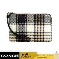 ราคา ของแท้ กระเป๋าคล้องมือ COACH C8683 CORNER ZIP WRISTLET WITH GARDEN PLAID PRINT IMF23 (17244503501)