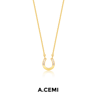ราคา A CEMI Modern Horseshoe Necklace สร้อยคอเงินแท้ ชุบทอง 18K โรสโกลว์ (21547555143)