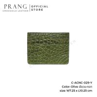 ราคา Prang Crocodile Leather Card Holder ซองใส่บัตร หนังจระเข้แท้ ซองการ์ด C ACNC 029 Y (21784809048)