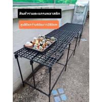ราคา ขาโต๊ะเหล็กชั้นวางเหล็กพร้อมตะแกรงพลาสติกขนาดสูง80cmกว้าง60cmยาว280cm (21802394293)