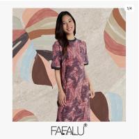 ราคา FAFALU Zoe Dress Green Zoe Dress ชุดเดรสผ้าพลีทพิมพ์ลาย ทรงตรง (13521695521)