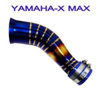 ราคา ปากแตรเรือนลิ้นเร่ง ต่อกรองเลสสีไทเทเนียมทองลายสำหรับรถ YAMAHA X MAX งานเทพ 10A (537112371)