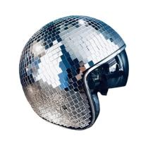 ราคา Classic Disco Ball Helmet Mirror Glitter Ball Helmets Hat for Club Bar Party Full Glass Reflective Motorcycle Helmets for Cowboy (15769040458)