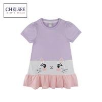ราคา Chelsee ชุดเดรสกระโปรง เด็กผู้หญิง รุ่น 238030 ลายแมว ผ้า 100 Cotton อายุ 1 5 10 ปี เสื้อผ้าเด็ก (21805631108)