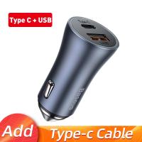 ราคา Baseus Car Charger 20W 40W USB Type C Fast Car Phone Charging QC3 0 PD Quick Charger สำหรับ iPhone 14 13 Pro Max Xiaomi Huawei Charge (7904694439)