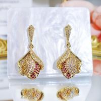 ราคา เลื่อมผู้หญิงอารมณ์การตกแต่งหูชุบทองไมโครปูเล็กๆ AAA เพชรสังเคราะห์ใหม่ปล่อยยาวต่างหูดอกไม้ดอกกุหลาบพรหมปาร์ตี้ SE923เครื่องประดับ (21694565864)