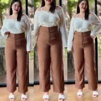 ราคา กางเกงขายาว กางเกงทำงานผู้หญิง กางเกงเอวสุง เสื้อผ้าแฟชั่นผู้หญิง รุ่นกระดุมคู่2XL 6XL ผ้าZARA Pants womens fashion clothing (21492883118)