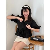 ราคา Emma 130 เสื้อคอวี แขนพอง ผ้าคอตตอน โบผูกหน้า (21989917835)