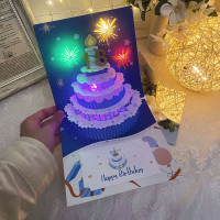 ราคา การ์ดอวยพรวันเกิดสามมิติเพลง3D ให้ความรู้สึกระดับสูงเรืองแสงพร้อมเสียงสำหรับคู่รักส่งแฟนผู้หญิงและเพื่อนสาวสุขสันต์วันเกิดของขวัญ DIY แฮนด์เมดอวยพรโปสการ์ดสำหรับพนักงานที่กำหนดเองการ์ดบันทึกเสียงขนาดเ