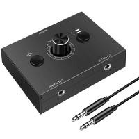 ราคา 3 5mm Audio Switcher 2 Input 1 Output 1 Input 2 Output Audio Splitter Switcher Audio Switcher Box One Key Mute Button (14579386056)