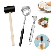 ราคา Loveme ที่เปิดมะพร้าว อุปกรณ์เจาะมะพร้าว สแตนเลสพร้อมค้อนทุบ ที่เจาะมะพร้าว Coconut Opener (11076228276)