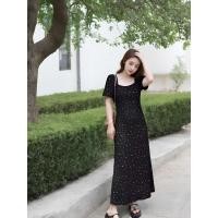 ราคา ชุดเดรสลายดอกไม้แบบยาวเรียบหรูดูแพงสไตล์ฝรั่งเศสชุดเดรสแขนสั้นเก็บเอวเก็บเนื้อไซส์ใหญ่ใส่แล้วดูผอมเพรียวใส่ช่วงฤดูร้อนสำหรับสาวอวบ (21884287808)