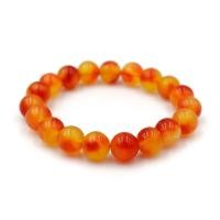 ราคา LUCKYSTONE หินสีนำโชค สร้อยข้อมือหินแท้ โทนสีเหลืองส้ม เลือกขนาดเม็ดหินได้ 10 12 มม by siamonlineshop (17326834430)