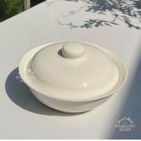 ราคา โถข้าวเซรามิคพร้อมฝาปิด สีขาวครีม ขนาด 9 นิ้ว ใช้สำหรับใส่ข้าว อาหาร เข้าไมโครเวฟได้ (21758025213)