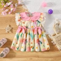 ราคา เดรสลายดอกไม้เด็กผู้หญิงทารกสไตล์ชนบทใหม่ฤดูร้อนเสื้อผ้าแขนกุดเด็กโบว์สีชมพู 9เดือน 3ปี (22030586916)