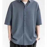 ราคา SINRANSINYA丨แขนสั้น เสื้อเชิ้ตชาย เสื้อเชิ้ตผู้ชายสีทึบใหม่เสื้อเชิ้ตแขนสั้นธุรกิจแบบเรียบง่ายเสื้อทรงหลวมสำหรับผู้ชายเสื้อแฟชั่นประจำวันลำลอง (21495822011)