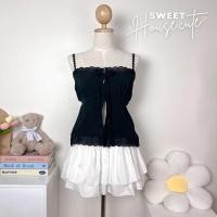 ราคา SweetHouse 220 เสื้อสายเดี่ยวสายลูกไม้ แต่งขอบชายระบายลูกไม้น่ารักมากก (21720421010)