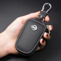 ราคา เคสหนังหุ้มรีโมทรถยนต์ Nissan กระเป๋าสตางค์โลโก้ที่ใส่กุญแจปลอกหุ้มกระเป๋าเรียบ KeychainFor Nissan Juke March Almera Leaf Navara Kicks Grand Livina Terra X Magnite Note Qashqai Van Tiida Teana (205887