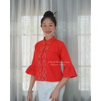 ราคา SALE เสื้อพื้นเมืองแต่งลายเชือกผู้หญิง แขนกระดิ่ง ผ้าฝ้ายพื้นเมือง (20078072732)